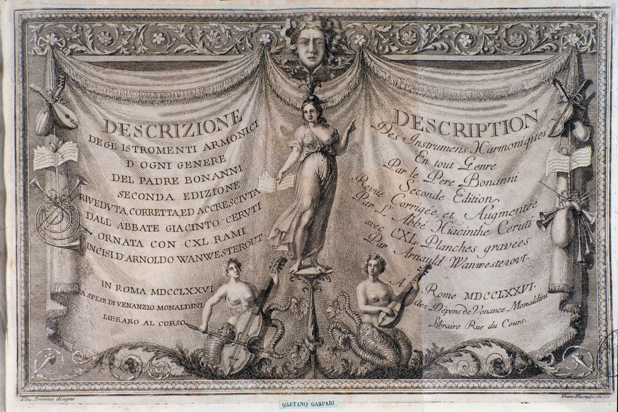 Frontispiz des Gabinetto armonico von Filippo Bonanni von Italian School
