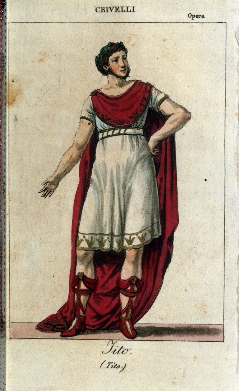 Gaetano Crivelli (1768-1836) in der Rolle des Tito in „La Clemenza di Tito“ von Wolfgang Amadeus Mozart (1756-1791) von Italian School