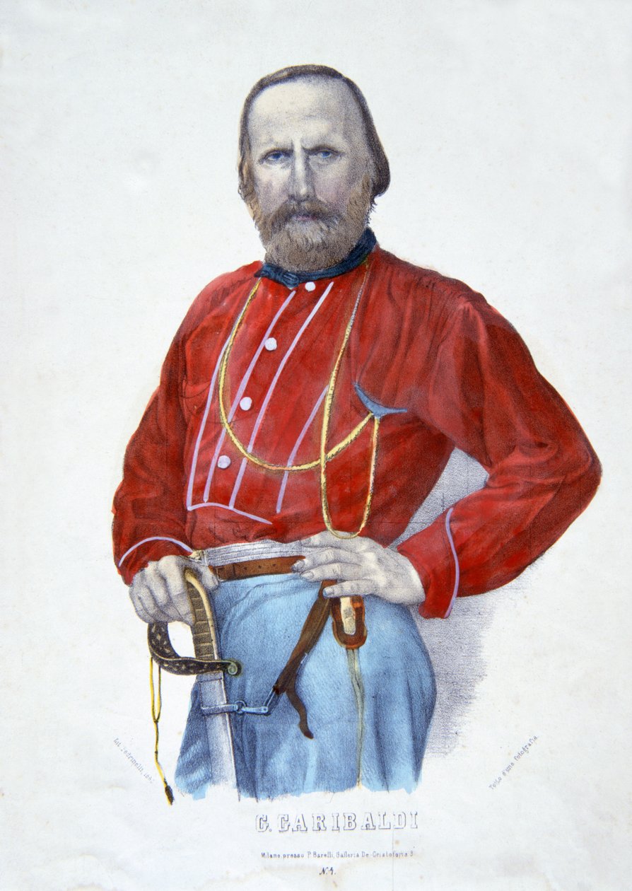 Garibaldi, Illustration aus Die Geschichte Italiens von Italian School