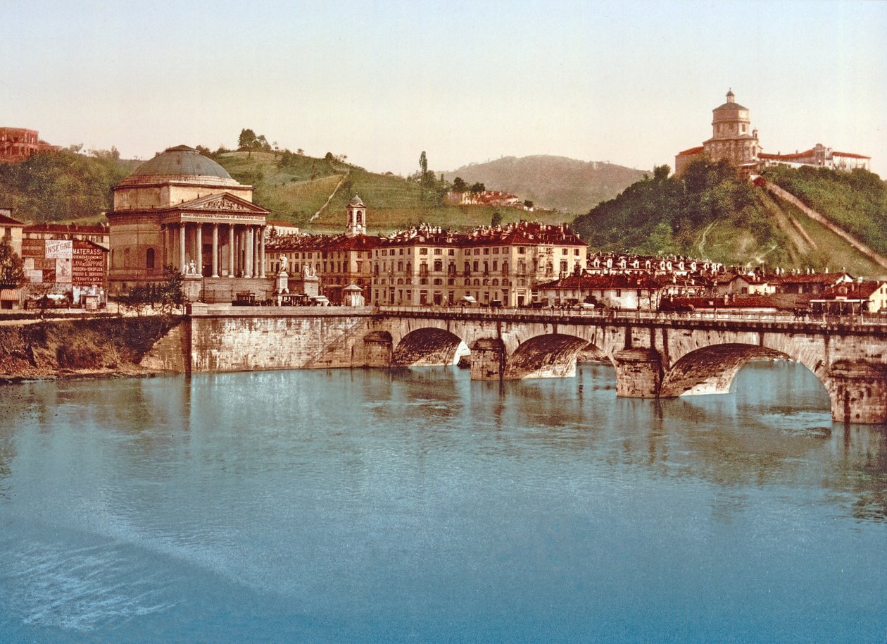 Gran Madre di Dio (Vordergrund) und Santa Maria di Monte dei Cappuccini, Turin, veröffentlicht um 1890 von Italian School