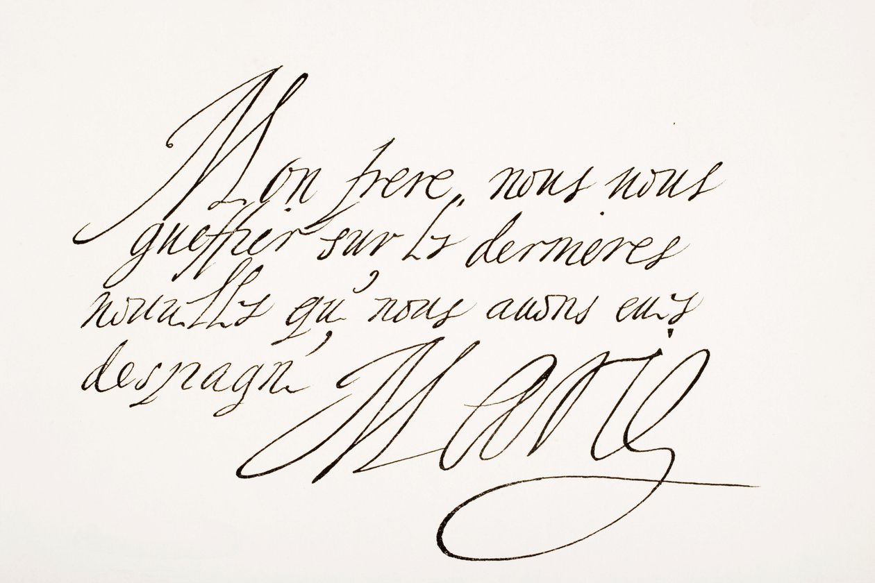 Handschrift und Unterschrift von Marie de Medici von Italian School