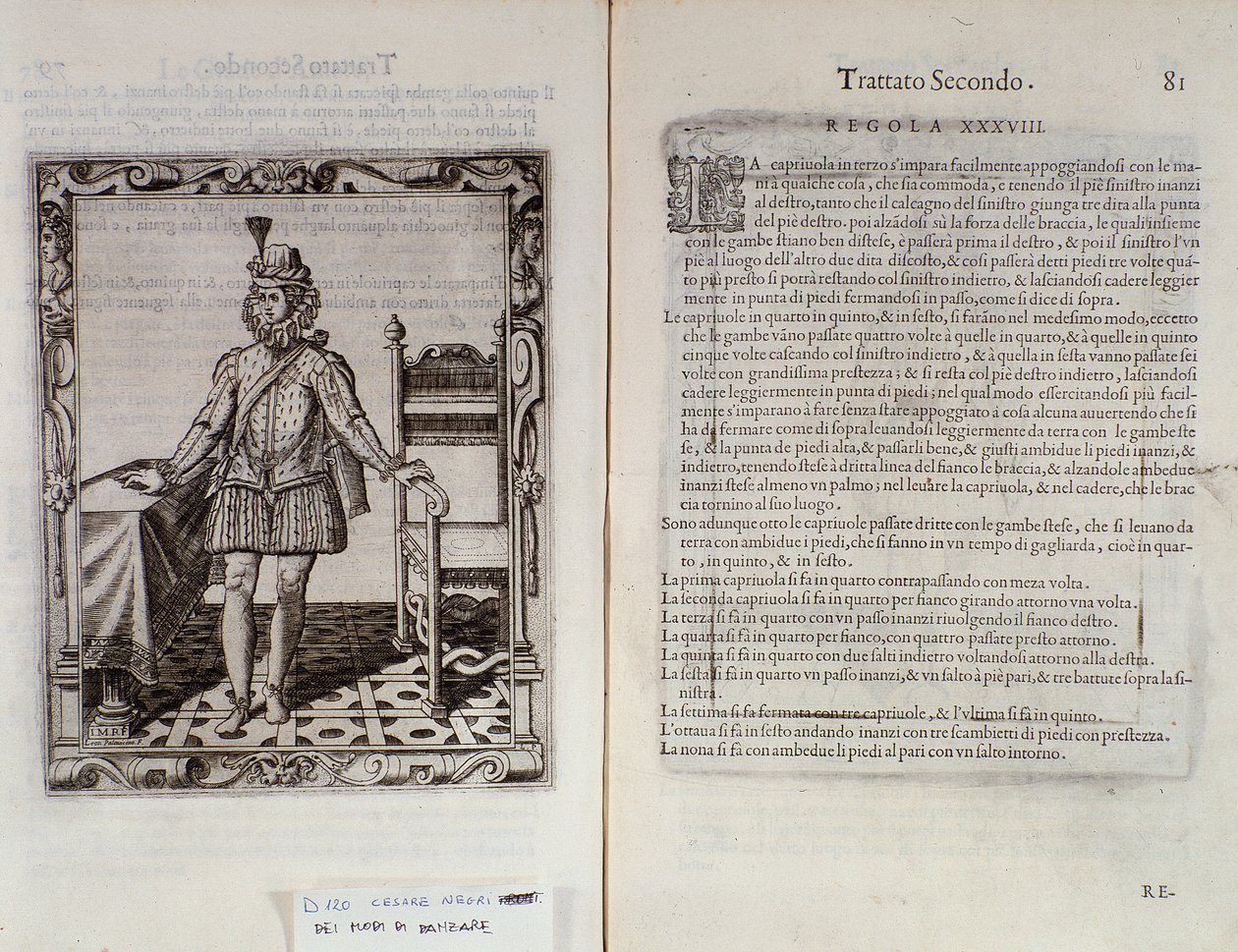 Wie man die Capriola tanzt Doppelseite von Le Gratie d