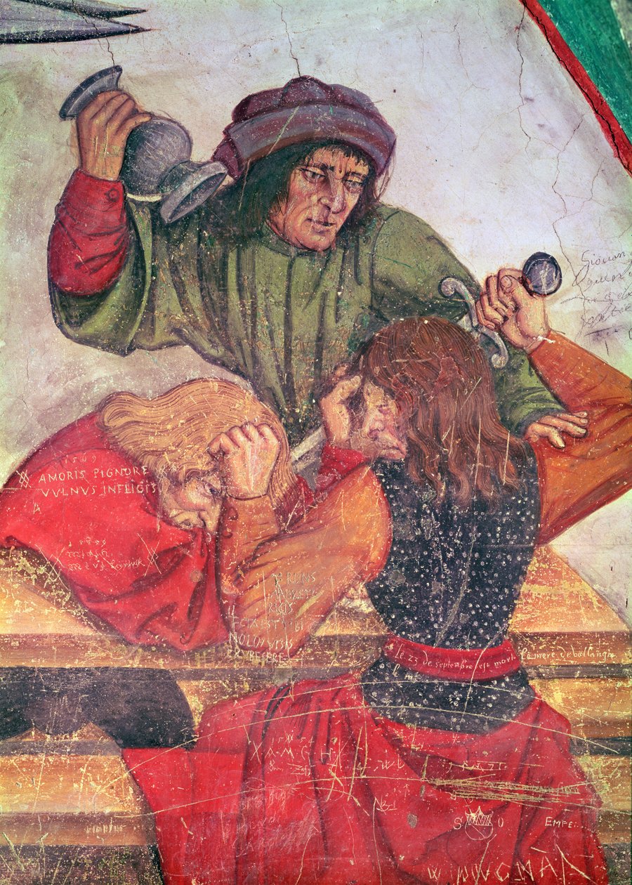Innenraum eines Gasthauses (Detail) von Italian School