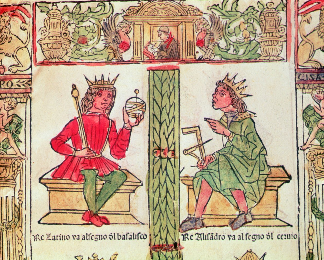 König Latinus und König Alexander, aus dem Buch des Schicksals von Lorenzo Spirito Gualtieri von Italian School