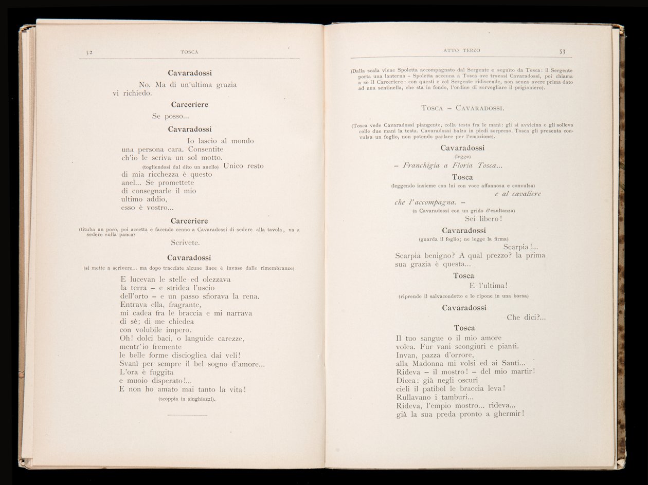 Libretto della Tosca von Giacomo Puccini, Edition Ricordi, Italien von Italian School