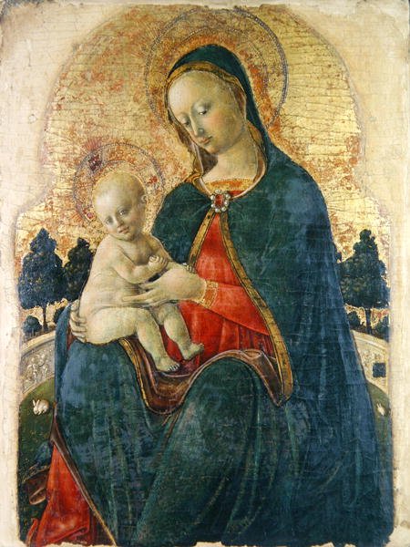 Madonna und Kind im Garten, venezianischer Maler von Italian School