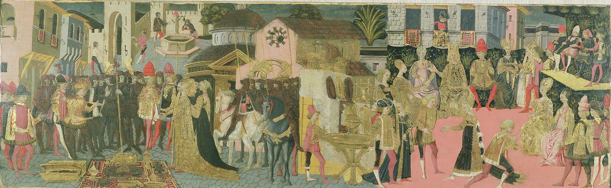 Hochzeitszeremonie, gemalt auf Cassone-Panel, Florentiner Schule, ca.1430 von Italian School