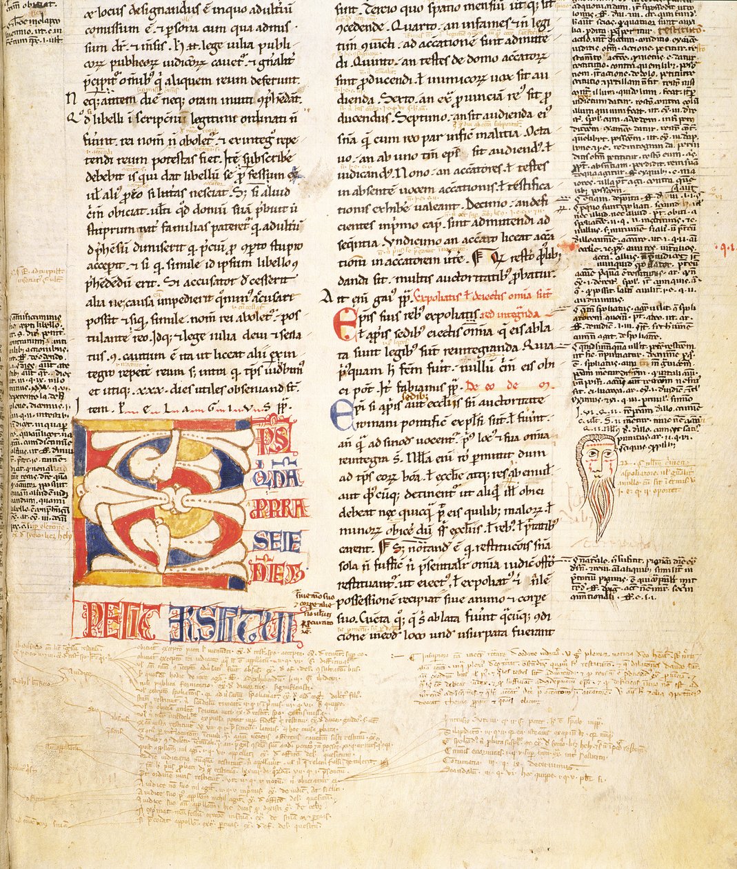 Detail einer pflanzenförmigen Initiale C aus Gratians Decretum von Italian School