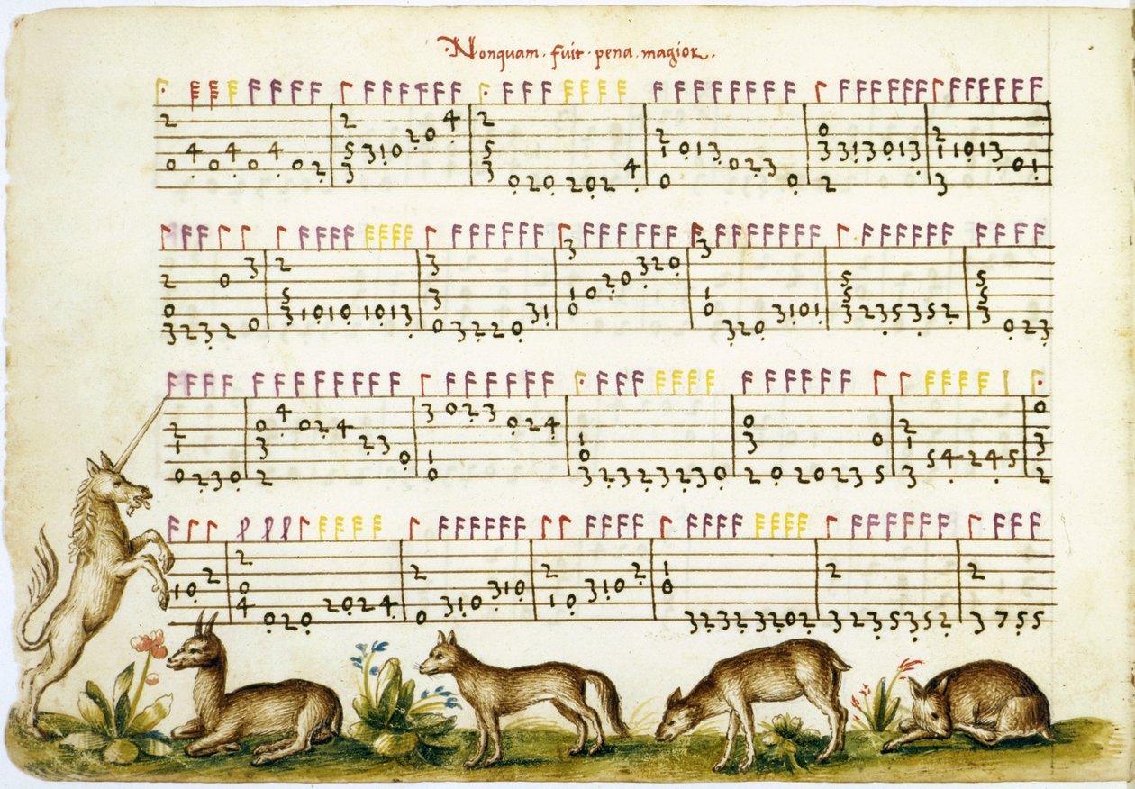 Notenblatt aus Compositione di Meser Vincenzo Capirola, komponiert von Vincenzo Capirola von Italian School