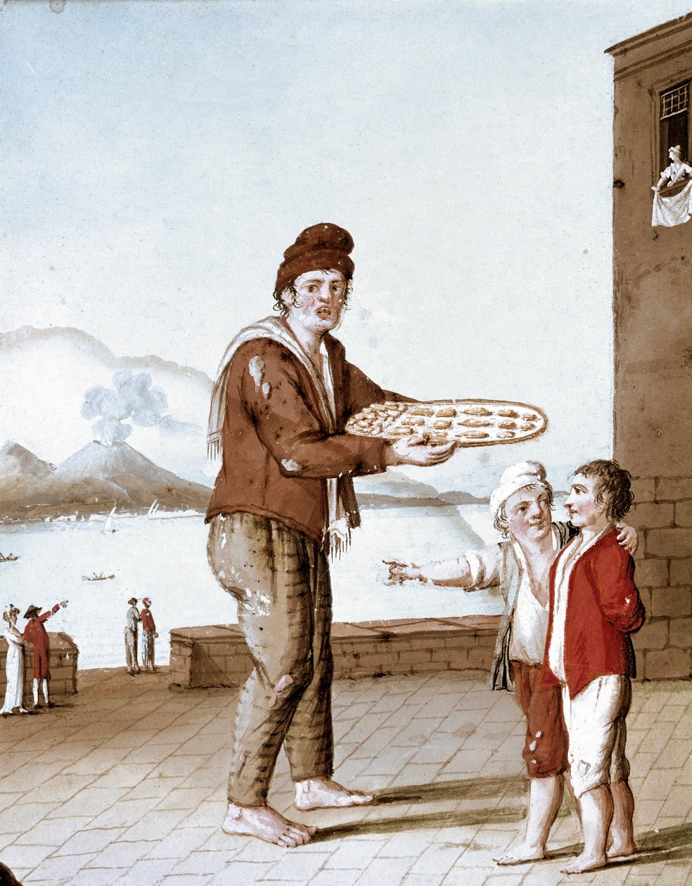 Neapolitanische kleine Berufe: der Verkäufer von Pasticiotti (Neapolitanische Sandkekse) von Italian School
