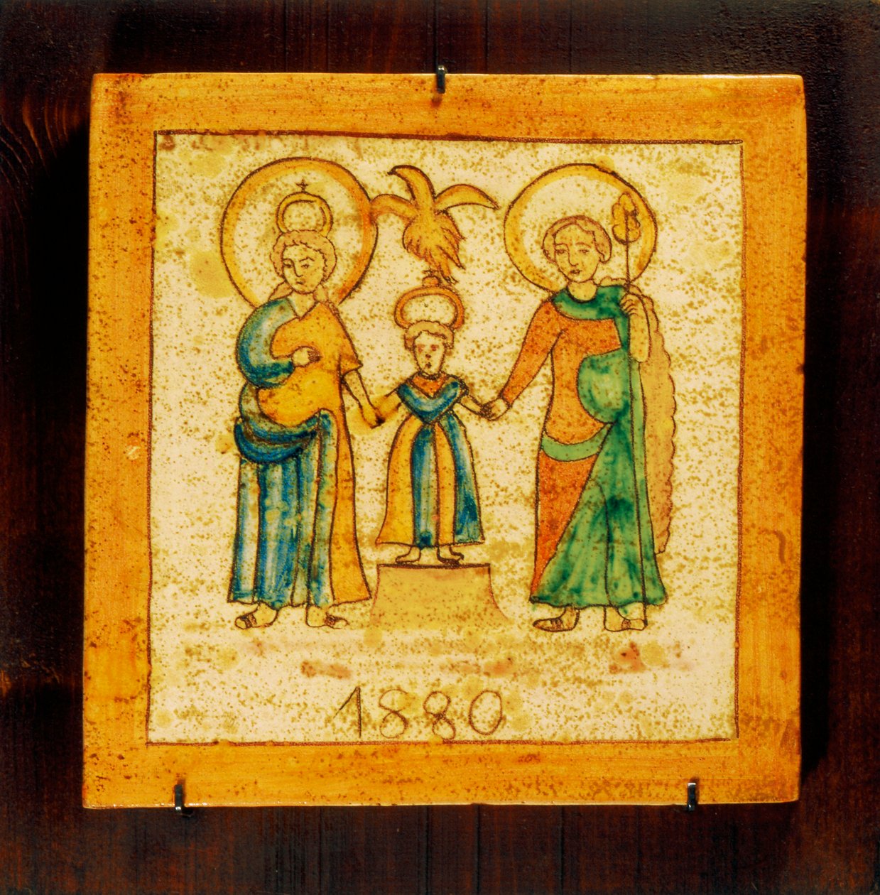Votivfliese im Stil des 19. Jahrhunderts, Keramik, Alessi-Herstellung, Caltagirone, Sizilien, Italien, 20. Jahrhundert von Italian School