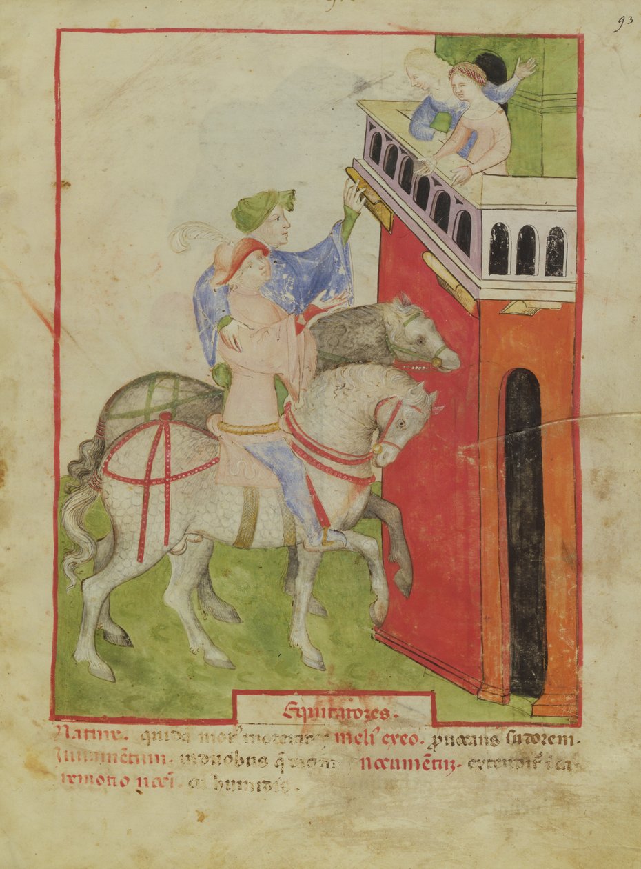 Reiten, aus Tacuinum Sanitatis, ca. 1390-1400 von Italian School