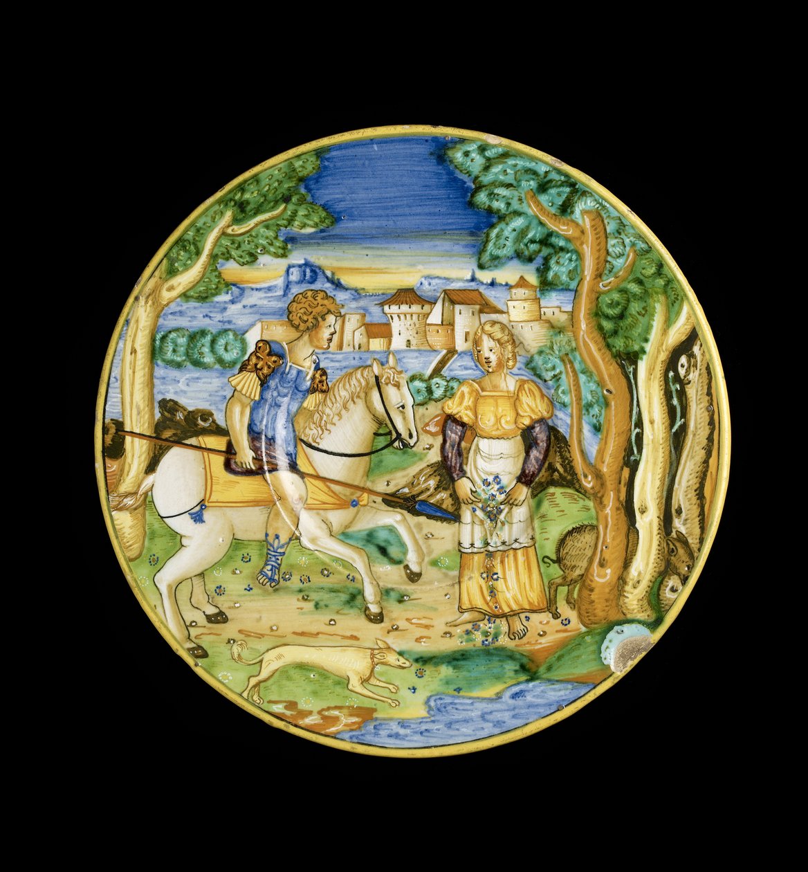 Teller mit Picus und Circe von L oder Lu.Ur. von Italian School