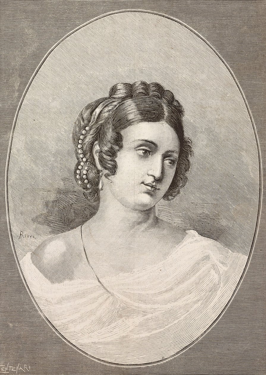 Porträt von Costanza Monti (1792-1840), italienische Dichterin, Gravur von Centenari aus L