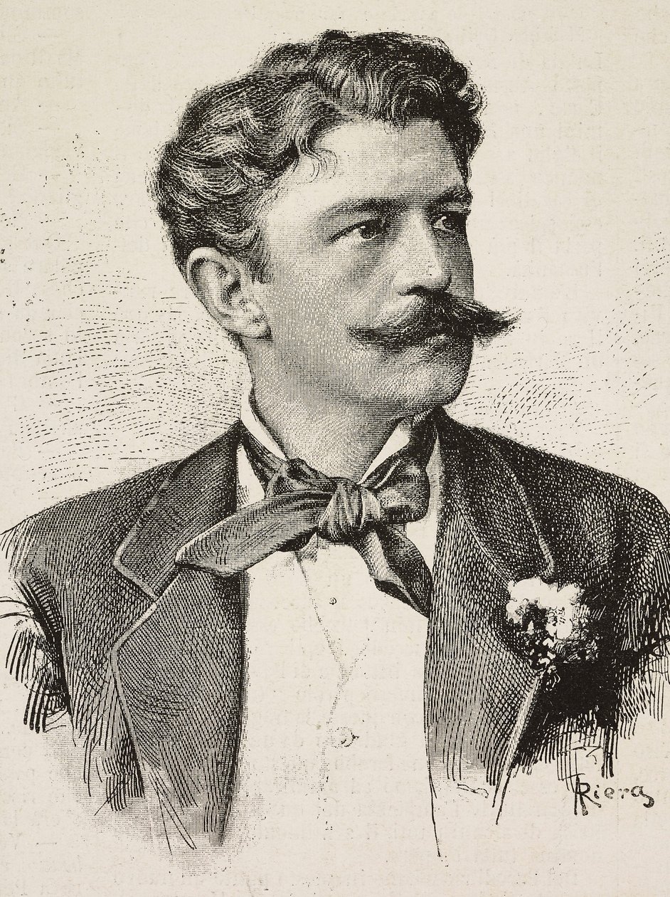 Porträt von Herbert von Bismarck (1849-1904), deutscher Politiker, Gravur von Riera nach einem Foto von Vianello Brothers, aus L