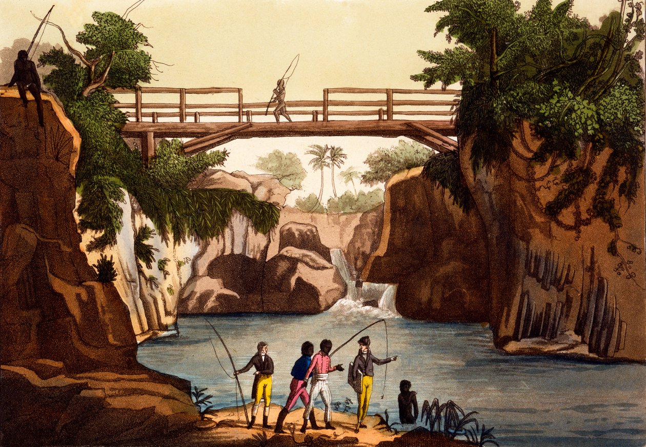 Fluss Roccie bei San Benedetto, Insel Madagaskar, aus Costumi dei... von Giulio Ferrario, ca. 1820er-30er Jahre von Italian School