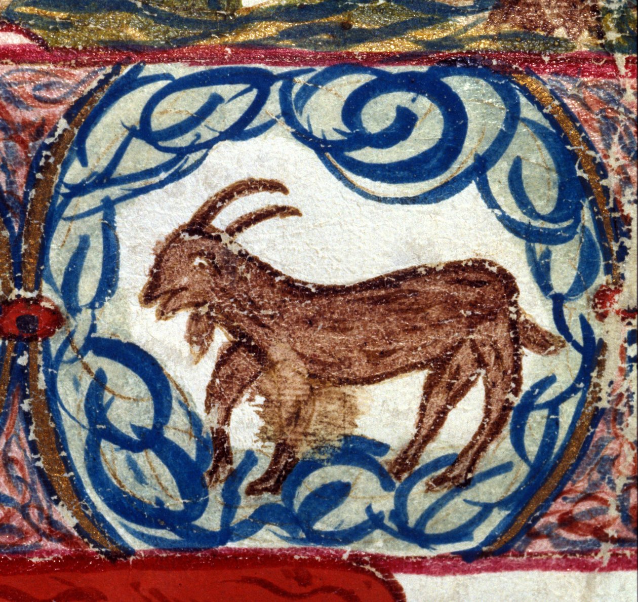 Steinbockzeichen. Italienisches Horoskop, Mitte des 15. Jahrhunderts. von Italian School