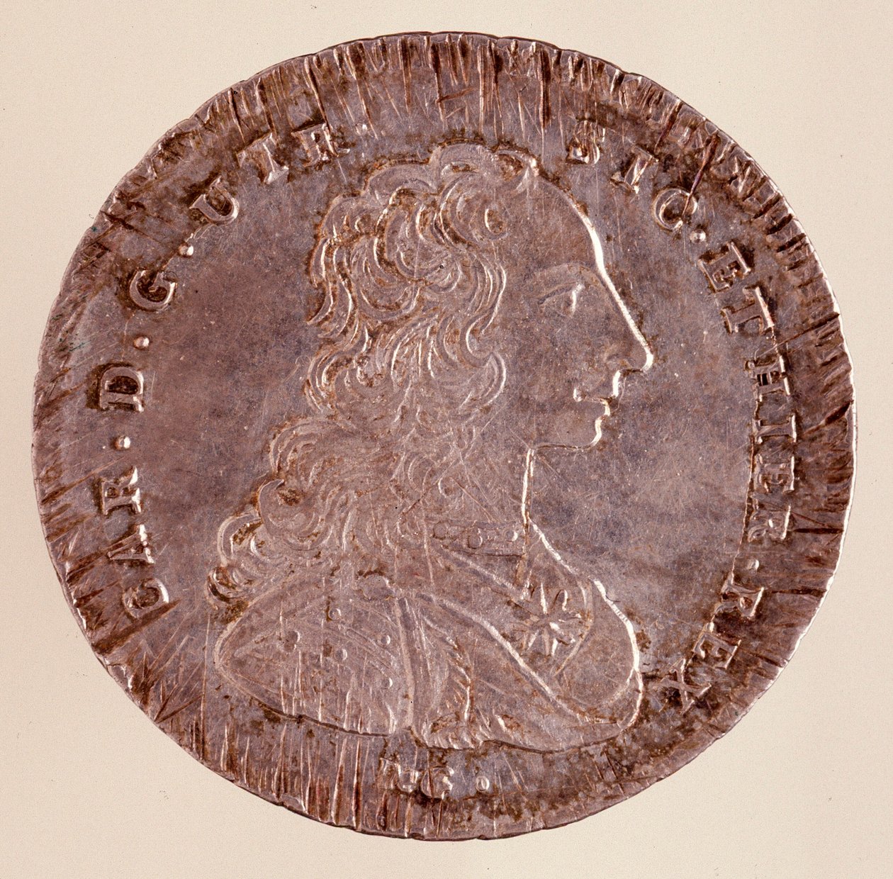 Silberne Piastra aus Neapel: Herrschaft von Karl III. von Spanien (1716-1788) und Porträt von Italian School