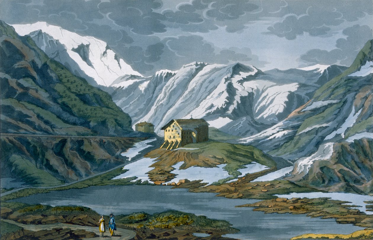Schweiz: Hospiz des heiligen Bernhard in den Alpen von Italian School
