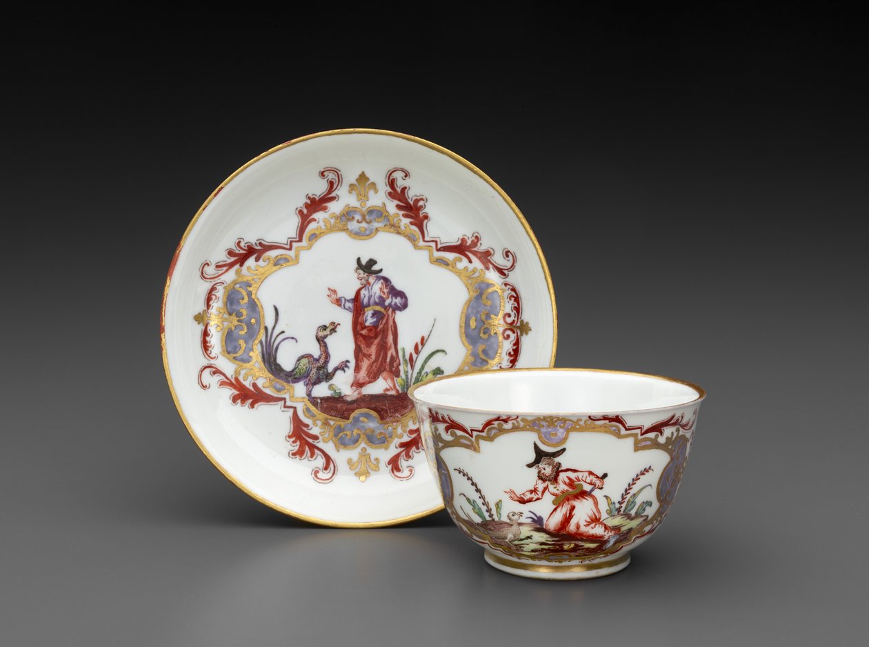 Teeschale und Untertasse, ca. 1755 (Weichporzellan) von Italian School