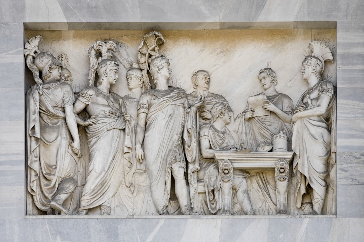 Der Wiener Kongress, Detail des Friedensbogens, Mailand, Italien von Italian School