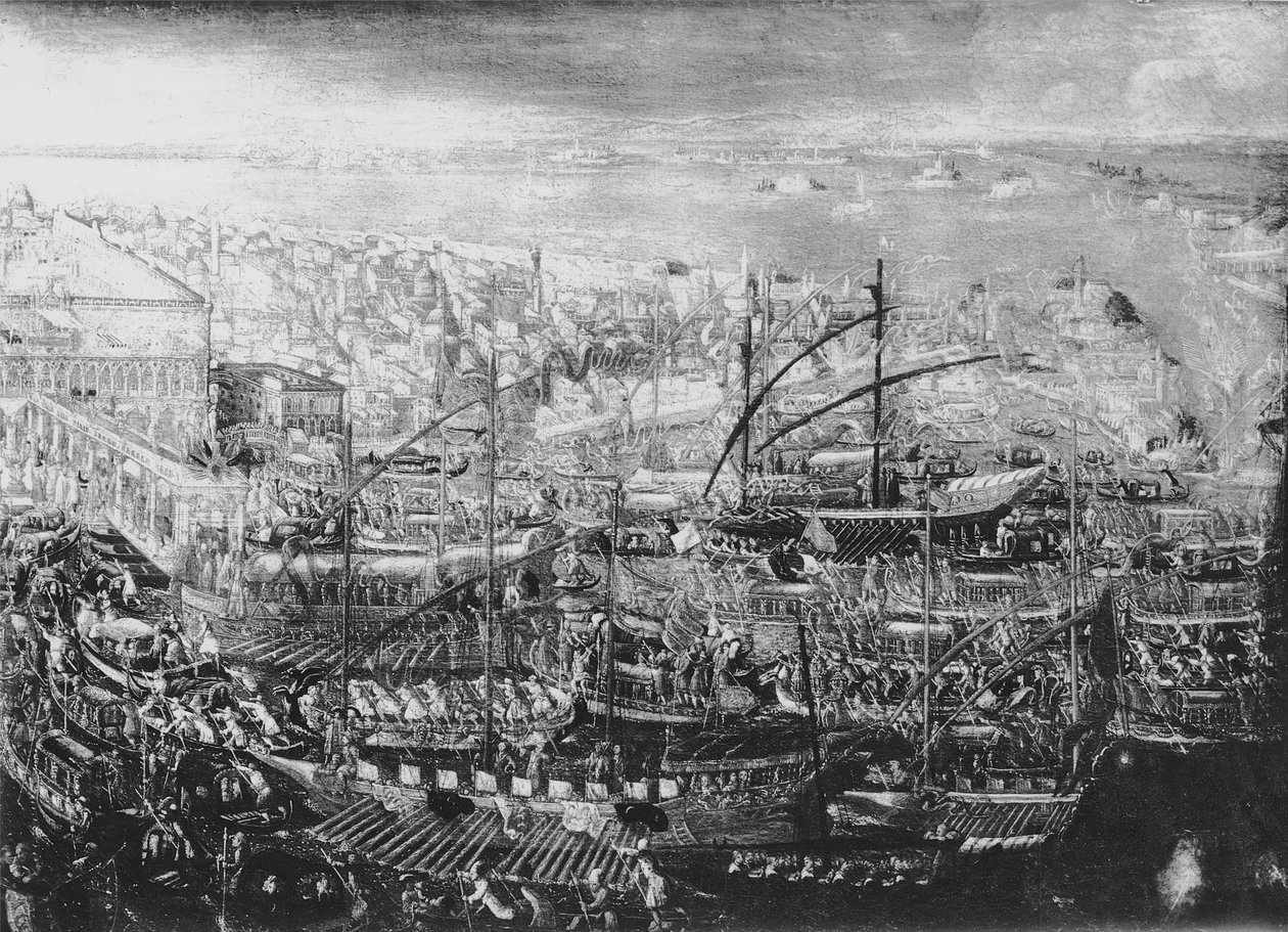 Der Doge bricht zu einer Reise von Venedig auf von Italian School