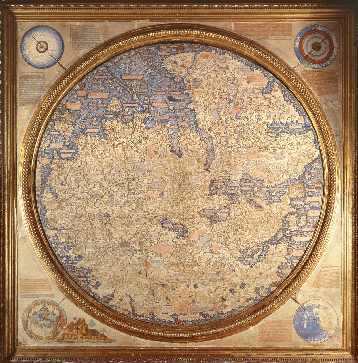 Die Mappa Mundi von Fra Mauro, einem Kamaldulensermönch aus dem Kloster San Michele in Murano von Italian School