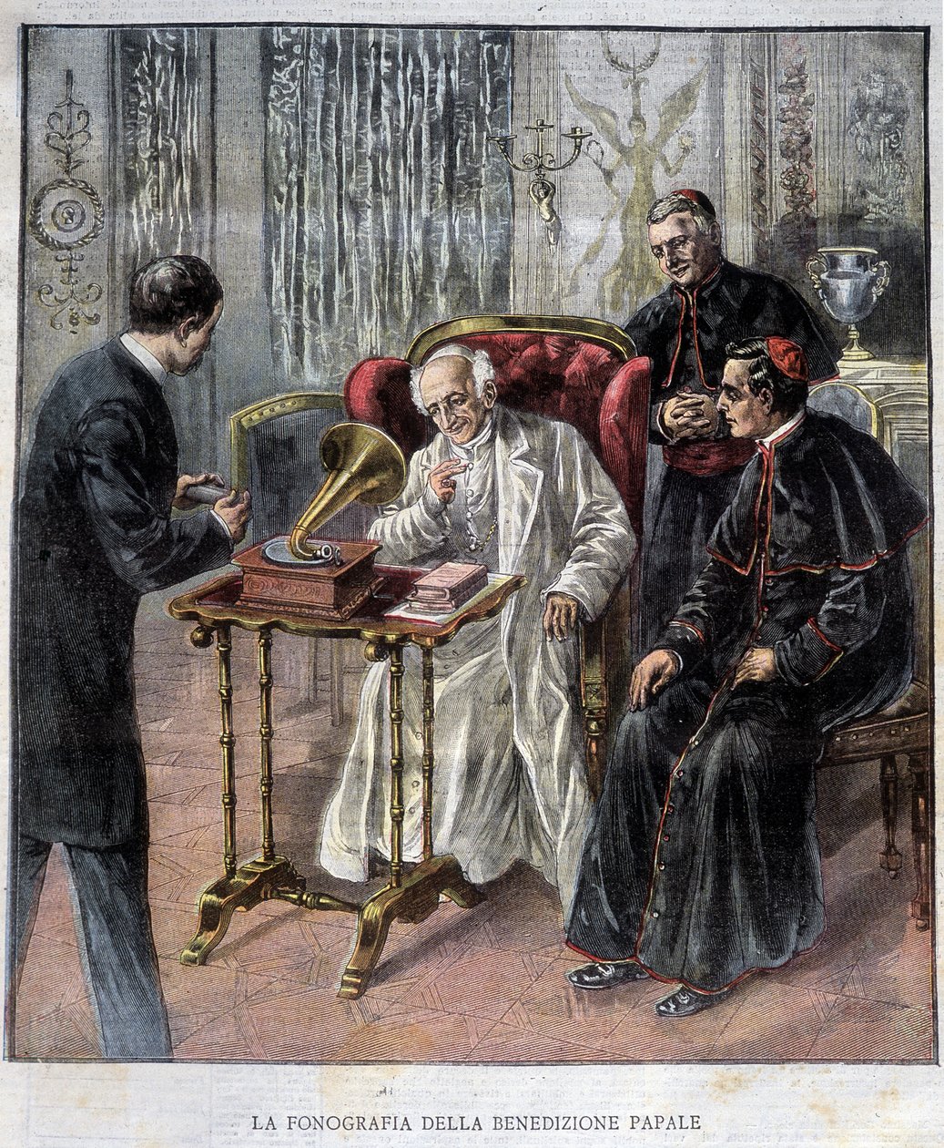 Der Phonograph des Segens von Papst Leo XIII. - in „La Tribuna Illustrata“ vom 29. März von Italian School
