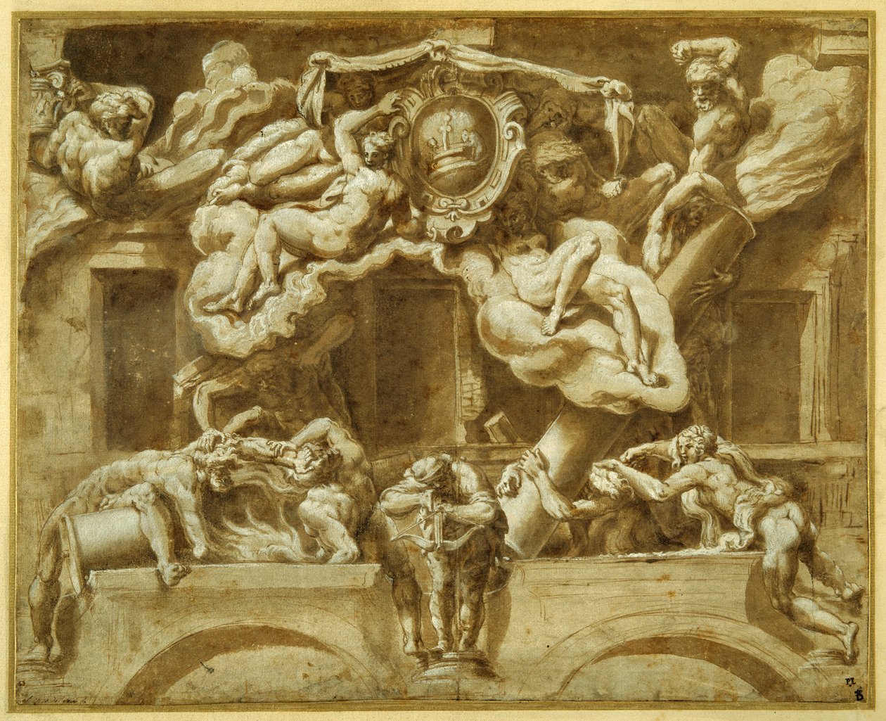 Die Fassade von Casa Orsi, nach Lelio Orsi von Italian School