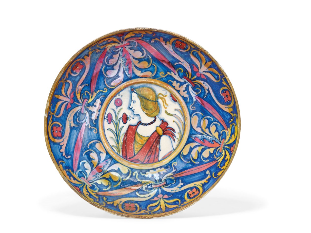 Fußschale aus Majolika mit Gold- und Rubin-Lüster, von Deruta nach Gubbio, ca. 1510-20 von Italian School