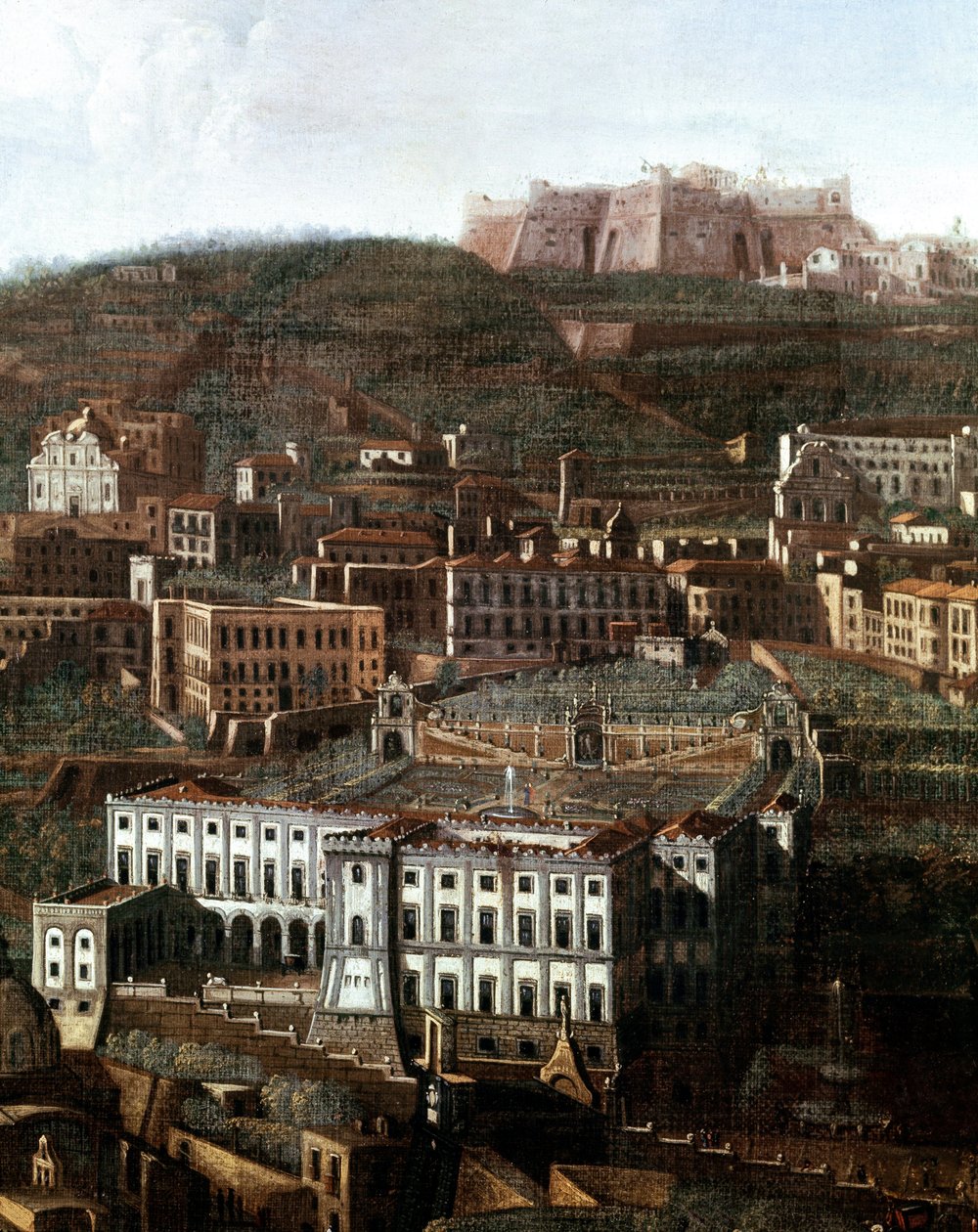 Ansicht des alten Gerichtsgebäudes, das in einen Palast mit hängenden Gärten umgewandelt wurde von Italian School