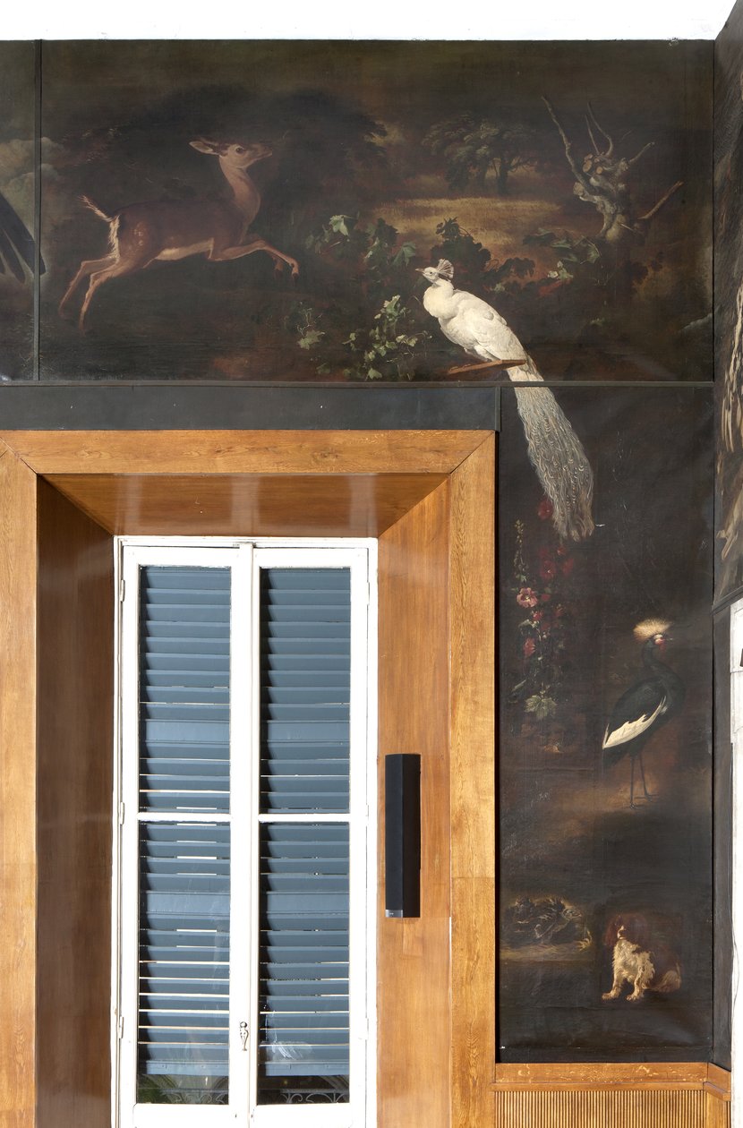 Weißer Pfau, Reh und Graukronenkranich, Mythos von Orpheus von Italian School