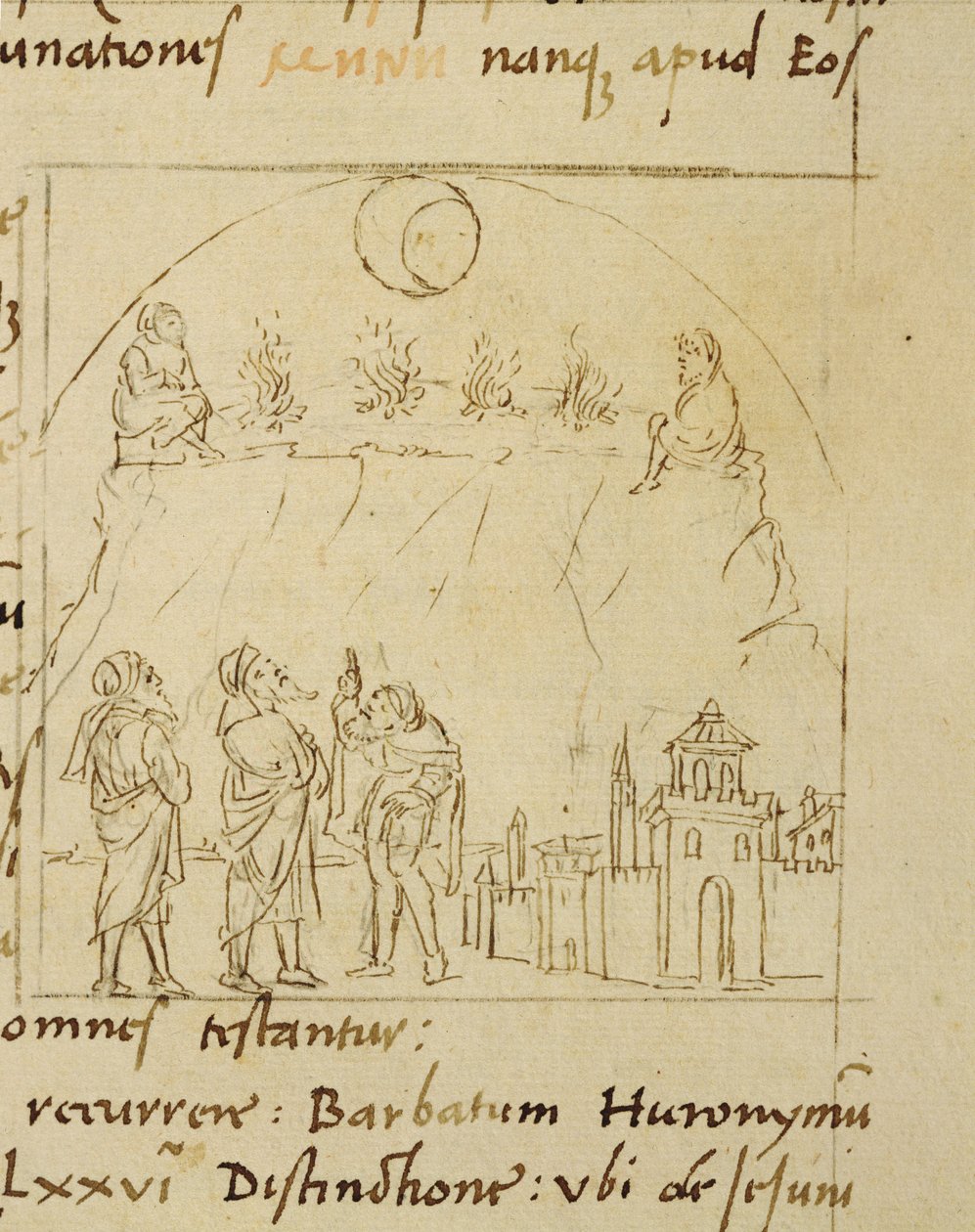 Ms.LAT.446 fol.2v Die Weisen studieren die Bewegung der Sterne, um das genaue Datum des Passahfestes zu bestimmen, aus Ortopascha von dem Pilger Priscian von Italian School Italian School