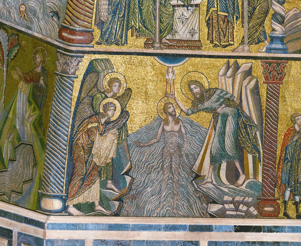 Johannes tauft Jesus im Jordan von Italian school