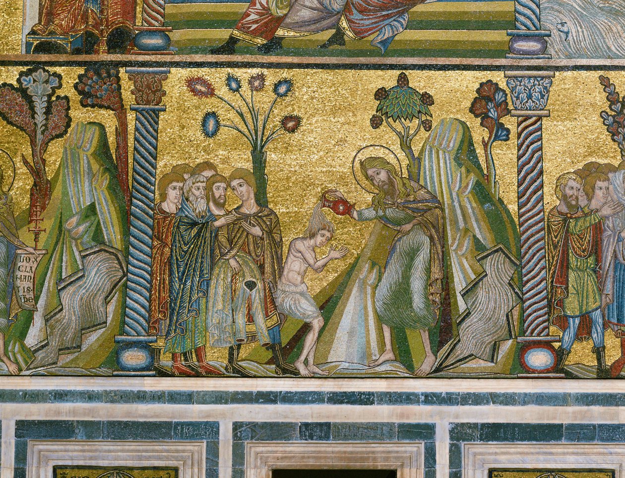 Johannes tauft im Jordan von Italian school