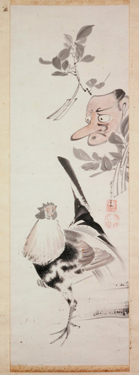 Hahn und Tengu-Maske, ca. 1775 von Ito Jakuchu