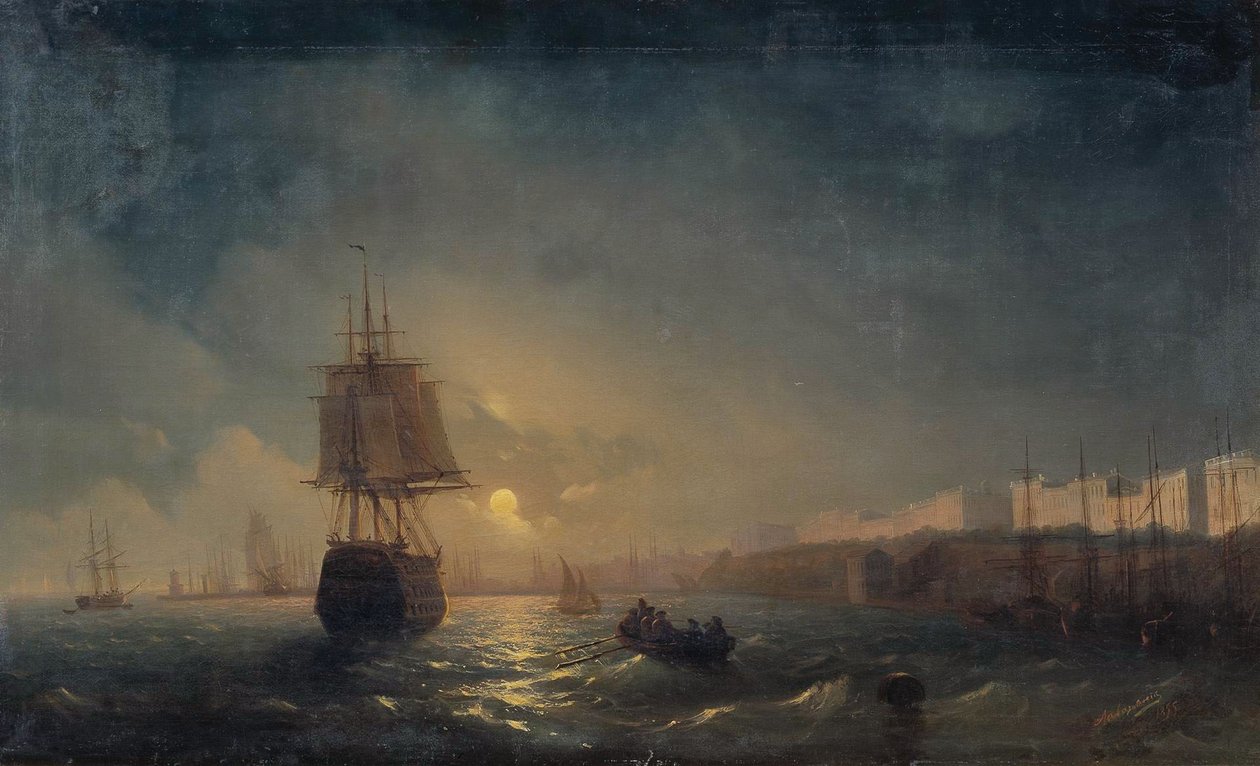 Blick auf Odessa bei Mondschein von Ivan Aivazovsky