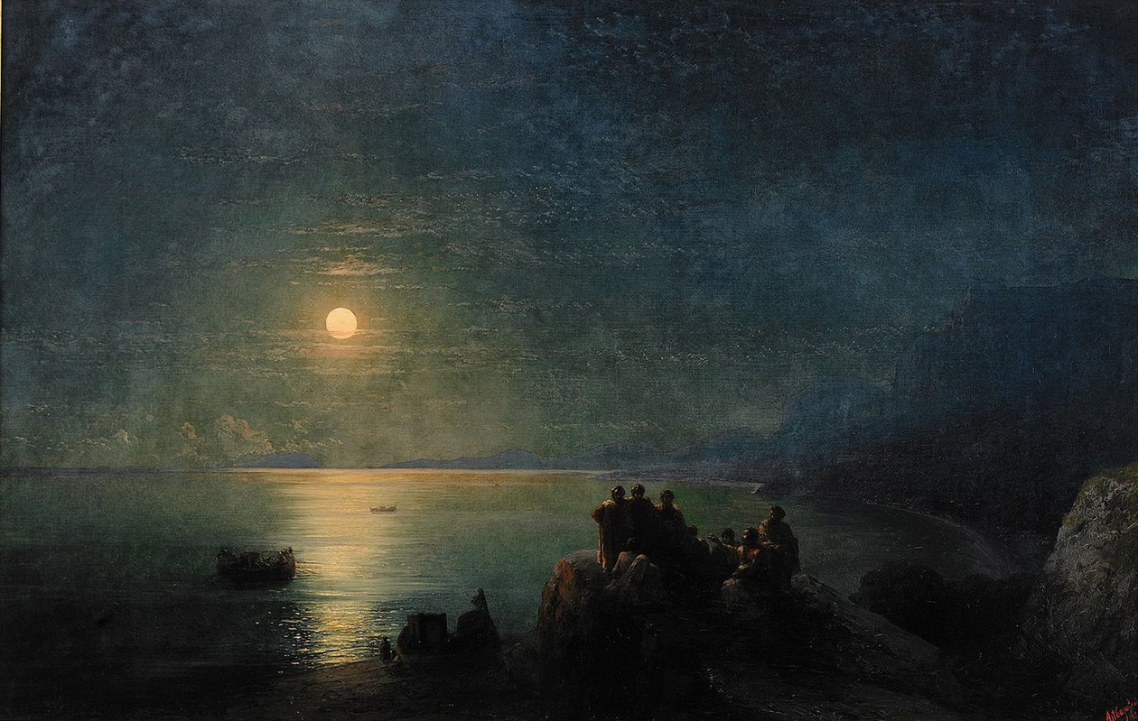 Antike griechische Dichter am Wasser im Mondlicht, 1886 von Ivan Konstantinovich Aivazovsky