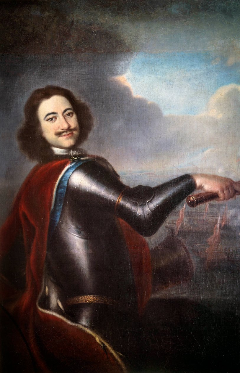 Porträt von Peter I. dem Großen (1672-1725) Gemälde von Ivan Nikitin von Ivan Nikitich Nikitin