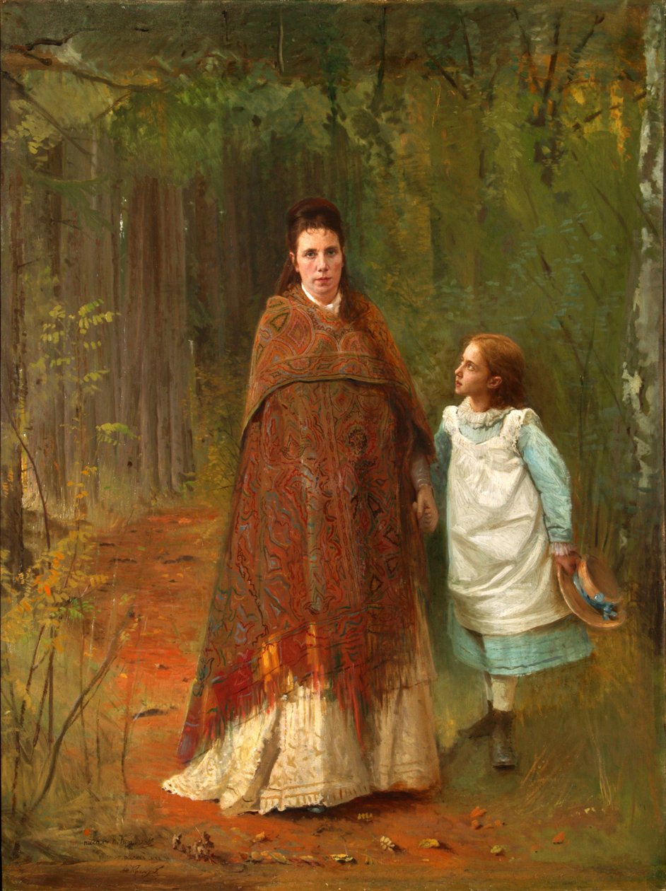 Im Park. Porträt der Frau und Tochter des Künstlers, 1875 von Ivan Nikolaevich Kramskoy