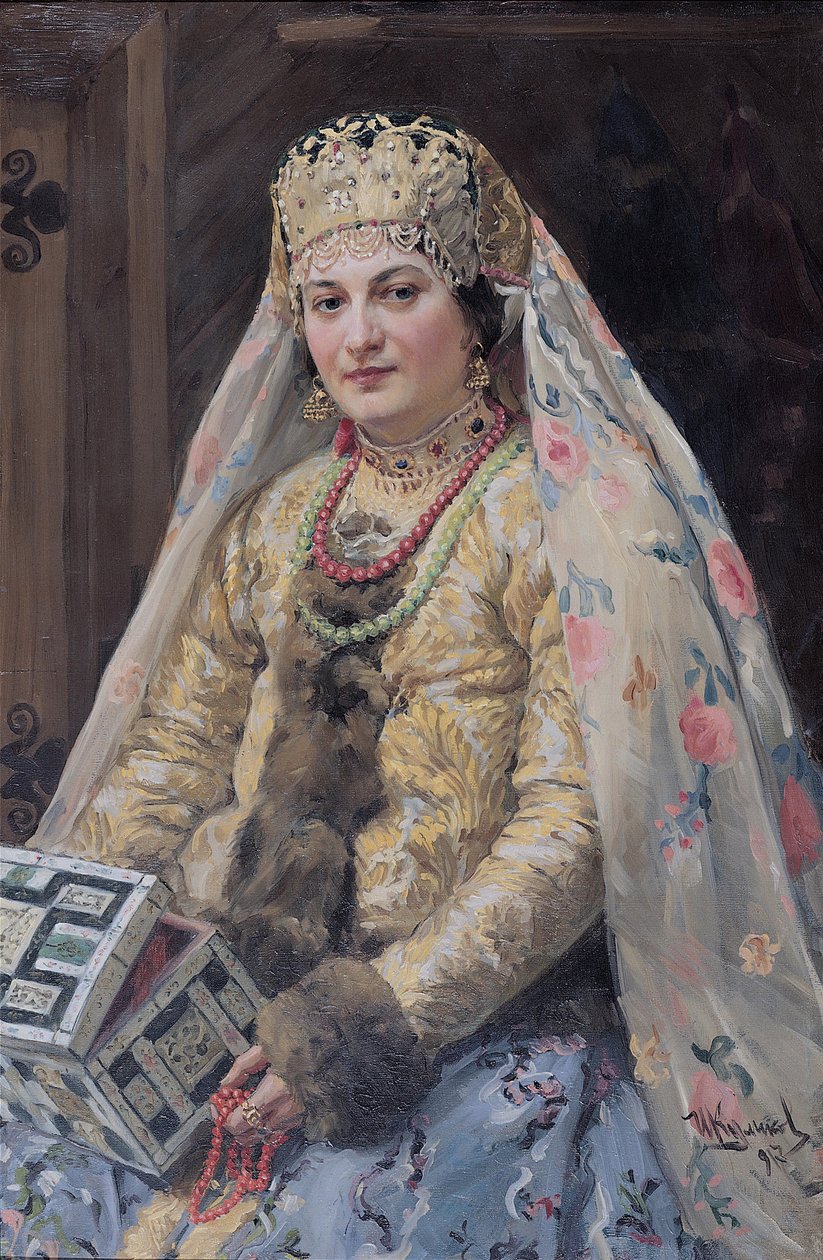 Porträt der Frau des Künstlers von Ivan Semyonovich Kulikov