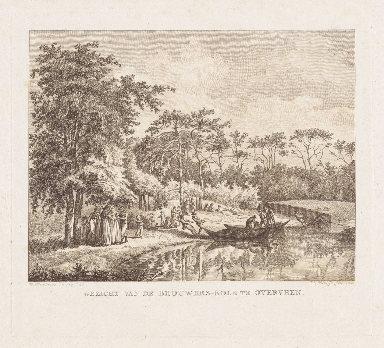 Gesellschaft am Ufer des Sees Brouwerskolk in Overveen von Izaak Jansz. de Wit