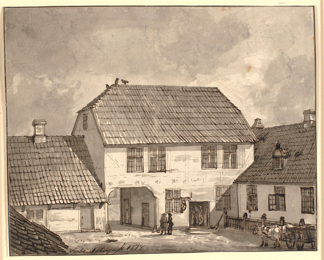 Hofinterieur aus Sorø von Johan Christian Dahl