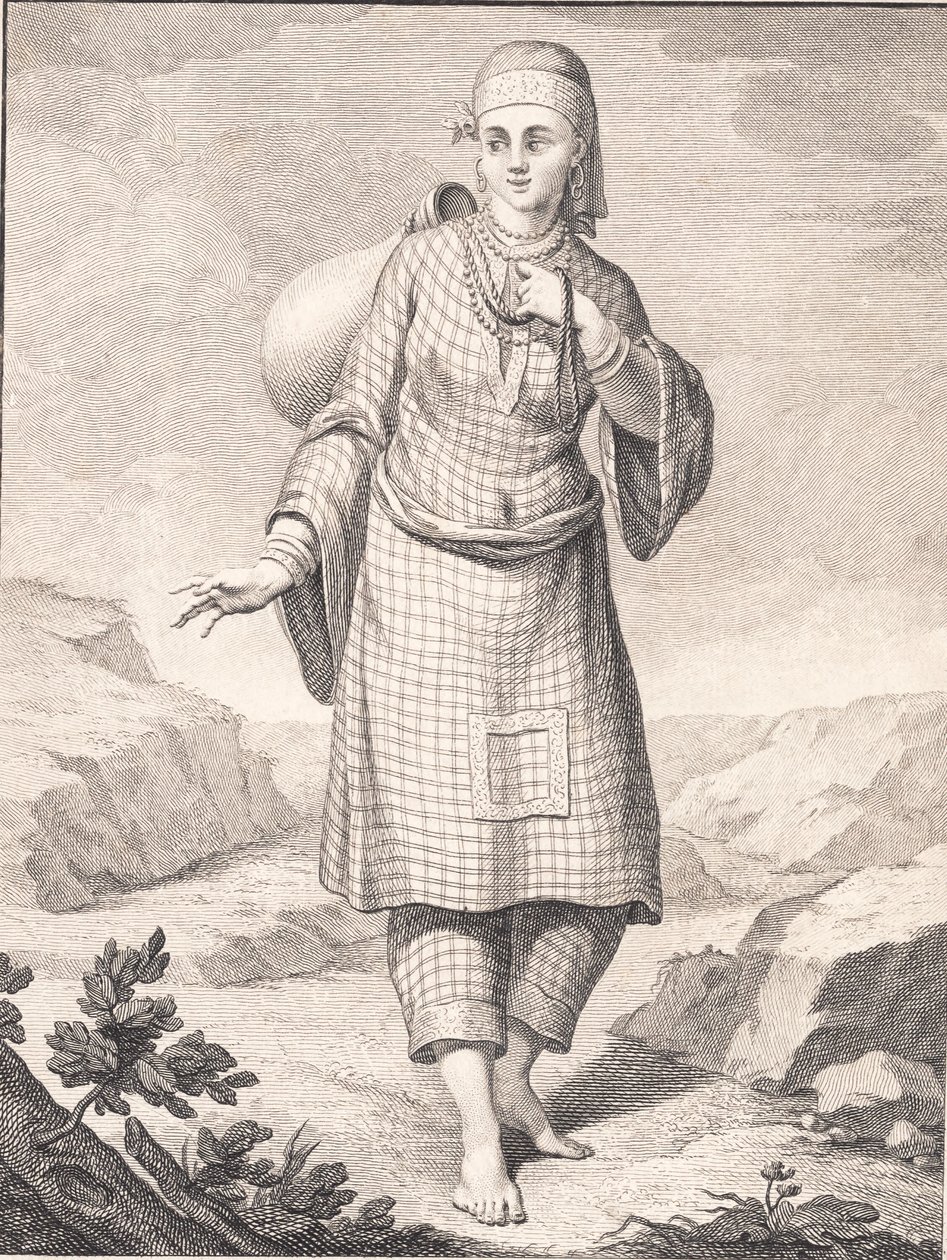Eine arabische Frau holt Wasser von J.F. Clemens