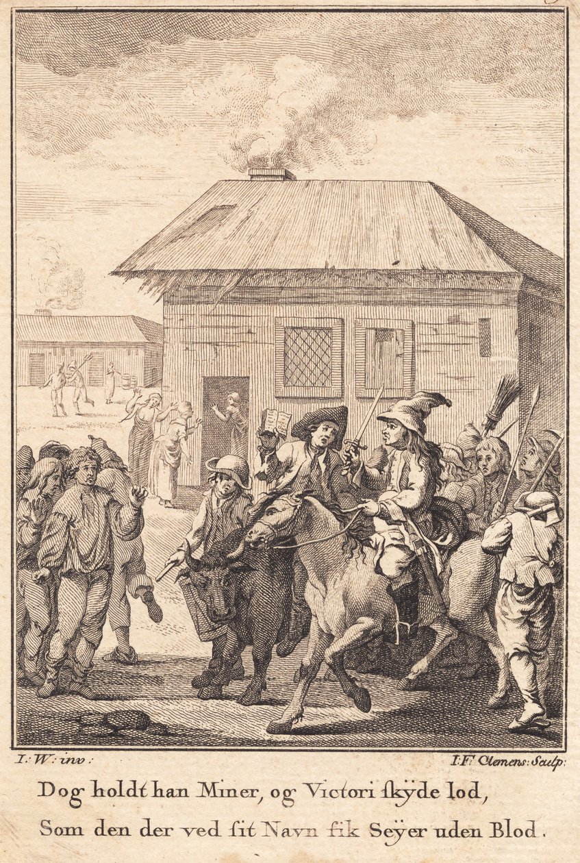 Der Vogt zu Pferd, an der Spitze der Anholt-Armee von J.F. Clemens