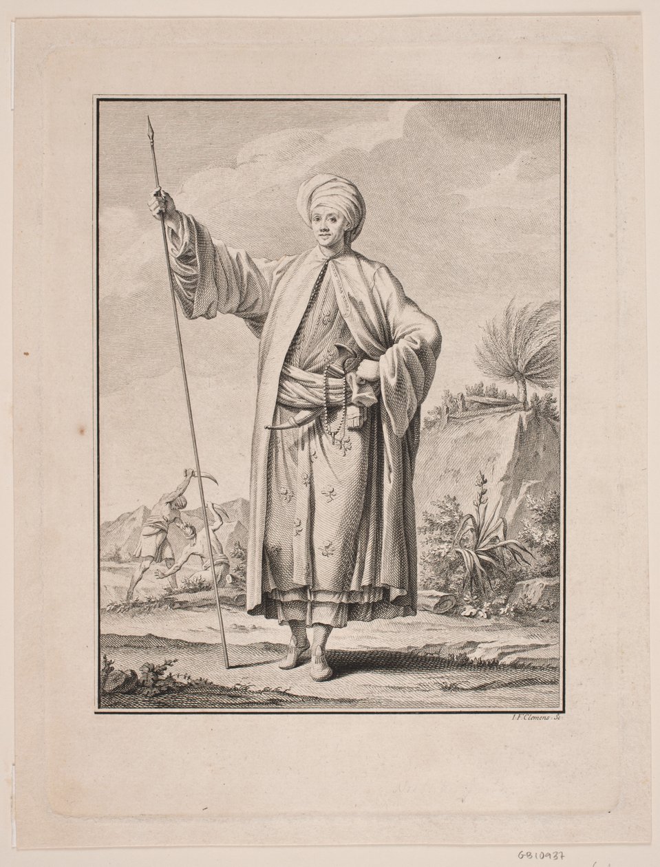Porträt von Carsten Niebuhr in arabischer Kleidung von J.F. Clemens