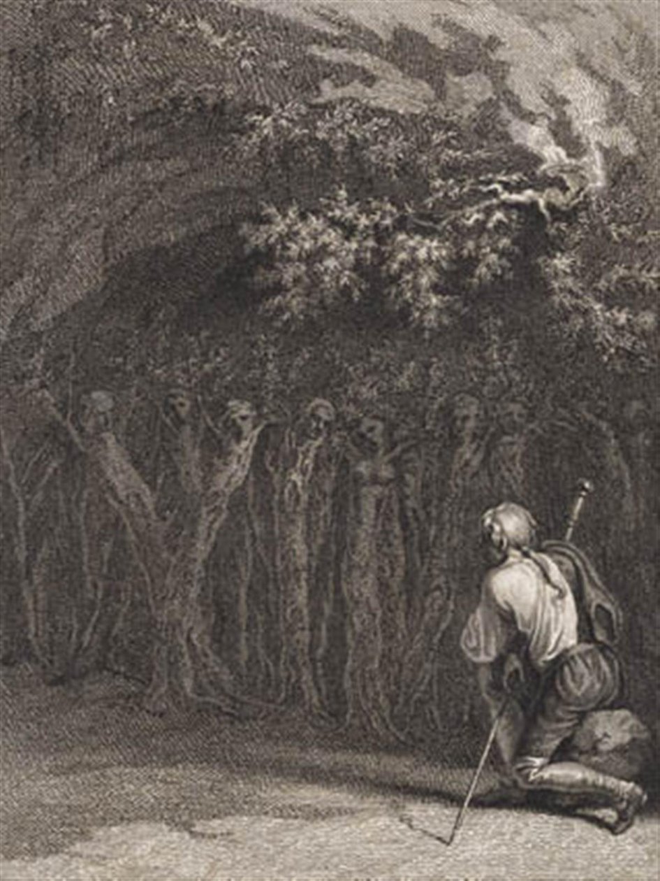 Holzmänner im Gebet am Tag des unbegreiflichen Gottes von J.F. Clemens