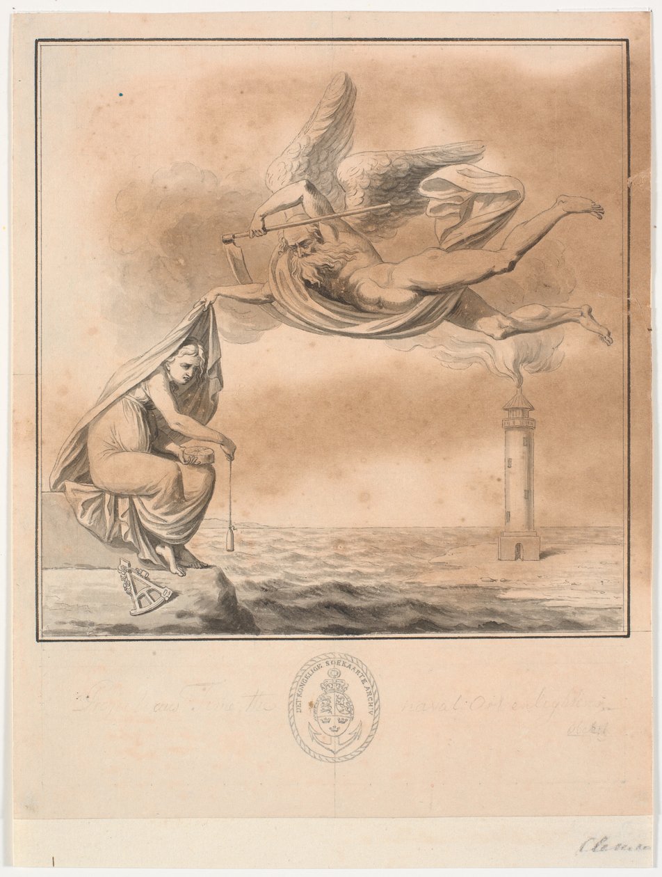 Entwurf für Titelkupfer zu P. Løvenørns Anweisung für die Segelnden im Kattegat von J.F. Clemens