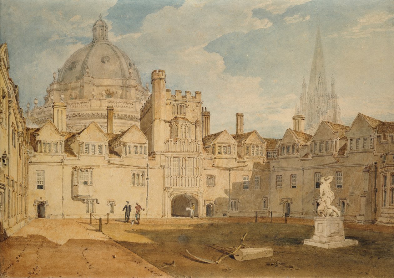 Ein Blick von innen auf den Brazen Nose College Hof, Oxford, 1803-1804 von Joseph Mallord William Turner