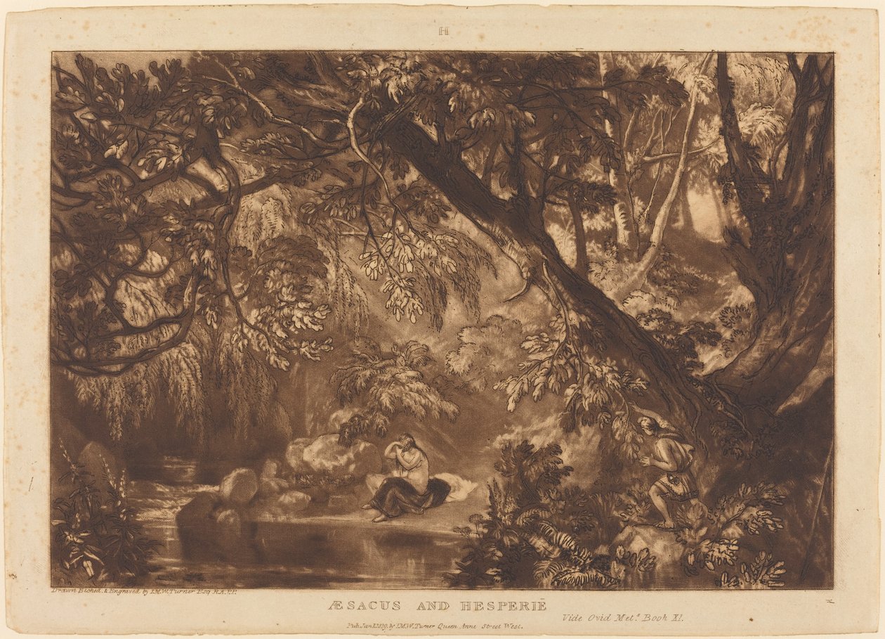 Aesacus und Hesperie, veröffentlicht 1819 von Joseph Mallord William Turner